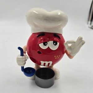 M&M Dispenser Vintage Collectible Red Chef M&Ms Chocolate Candy Mini Dispenser